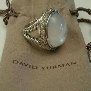 David Yurman Diamond Moonstone Ring